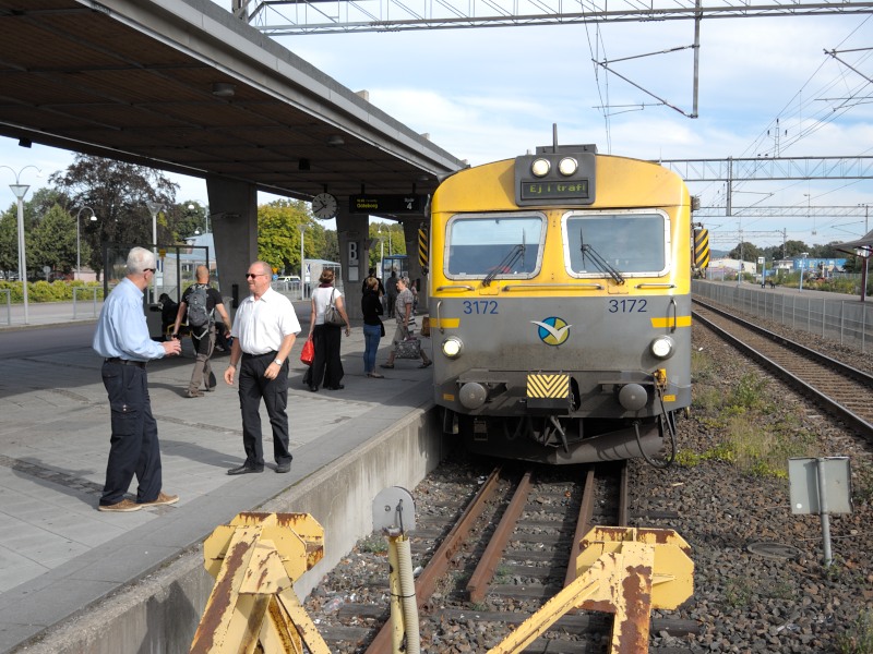 從哥德堡Gothenborg駛來的火車到站時攝